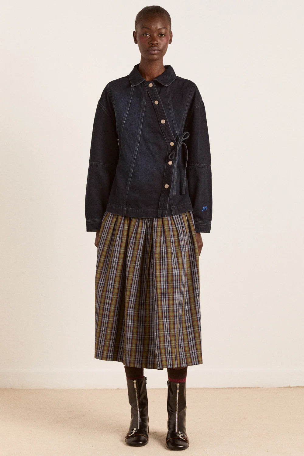 Josie Midi Skirt Multi Check