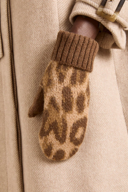 Fluffy Leopard Mittens