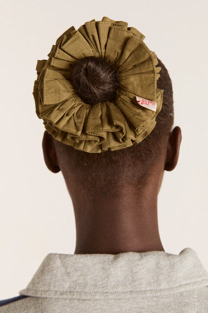 Garter Scrunchie - Olive Satin