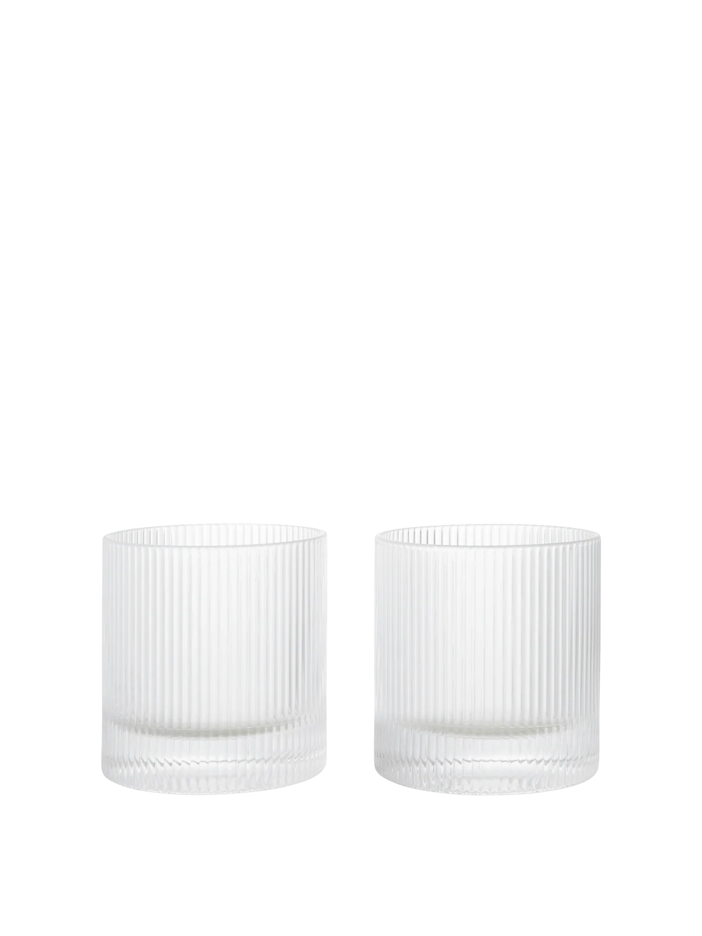 Set Of 2 Rippled Tumbler Glasses