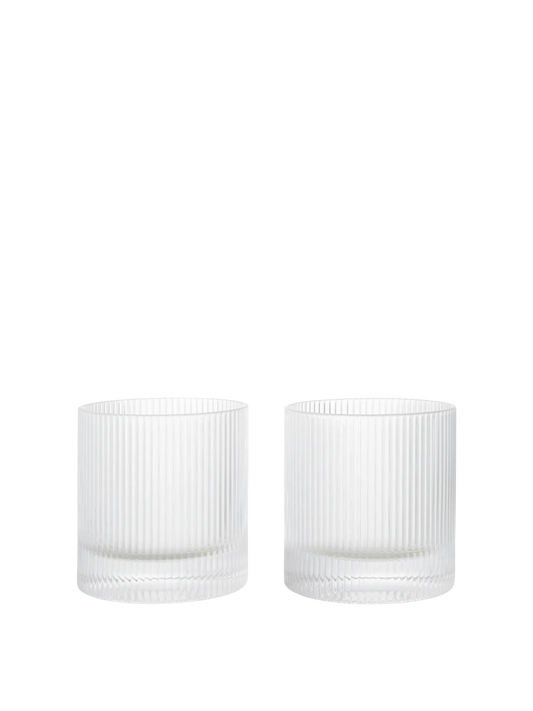 Set Of 2 Rippled Tumbler Glasses