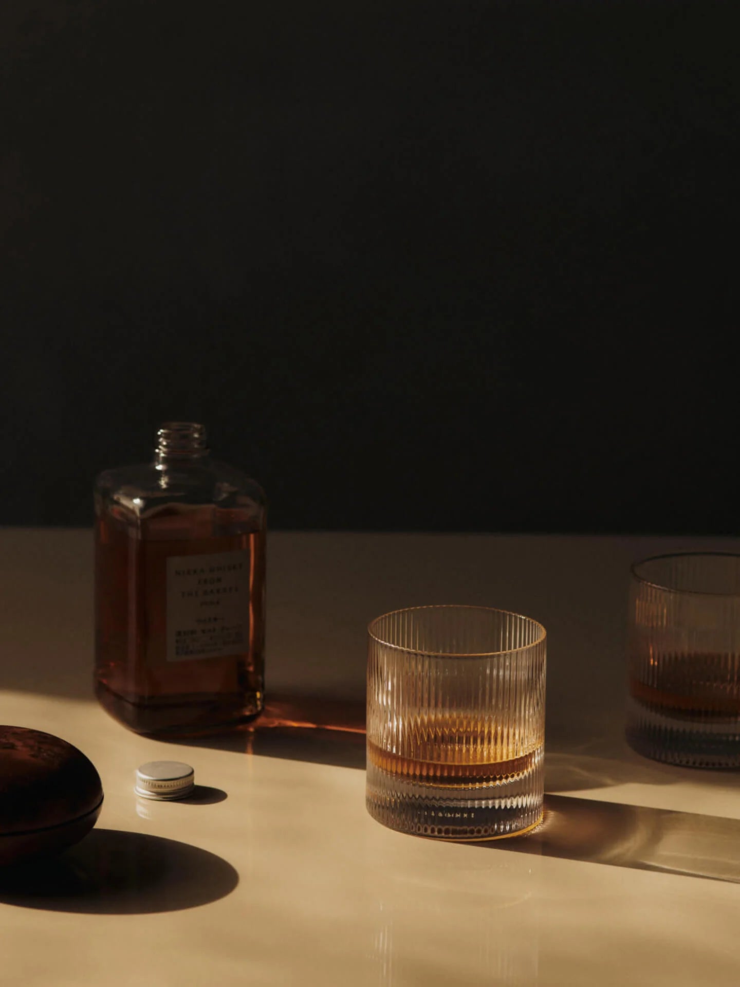 Set Of 2 Rippled Tumbler Glasses