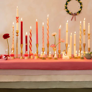 Festive Red Bow Table Candles