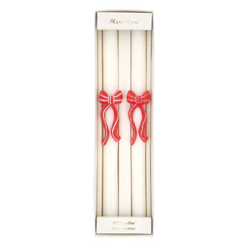 Festive Red Bow Table Candles
