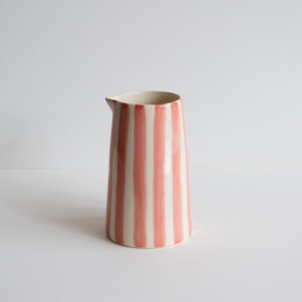 Rose Candy Stripe Pitcher