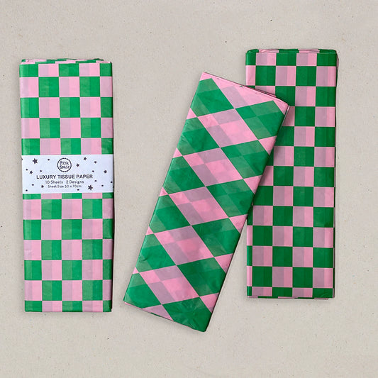 Luxury Tissue - Green/ Pink