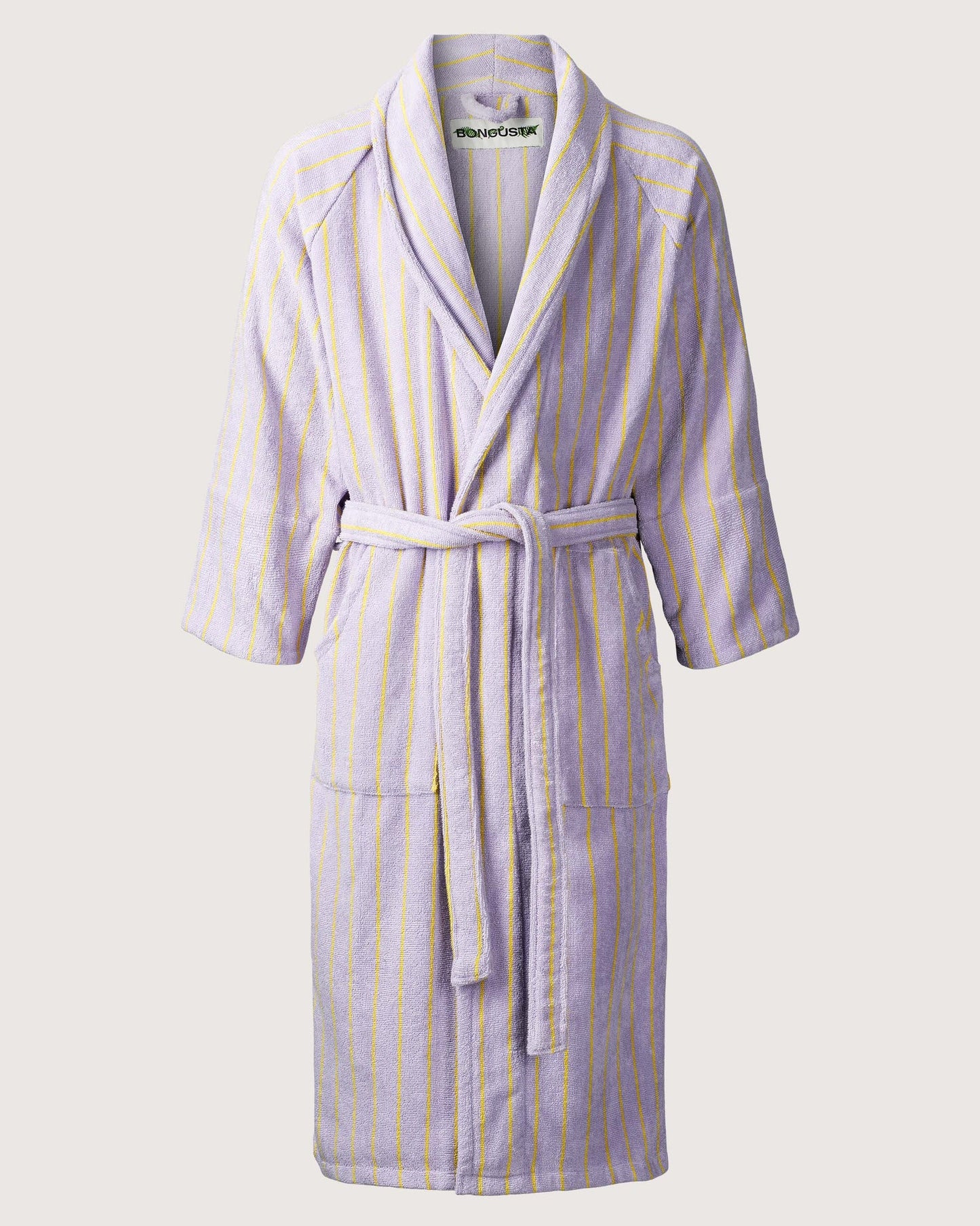 Naram Bathrobe lilac & Neon Yellow