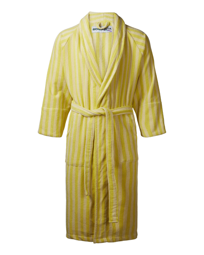 Naram Bathrobe Pristine & Neon Yellow