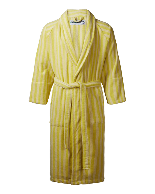 Naram Bathrobe Pristine & Neon Yellow