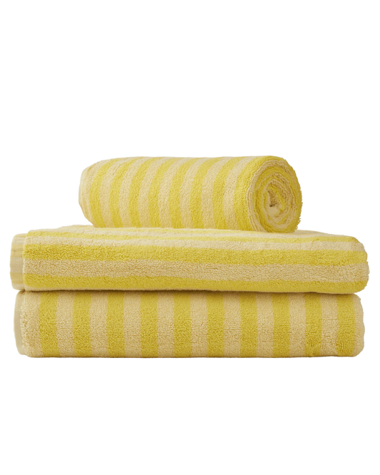 Naram Guest Towel Pristine & Neon Yellow