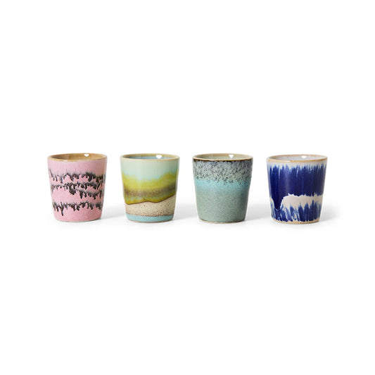 Set Of 4 70’s Ceramic Vibrance Egg Cups