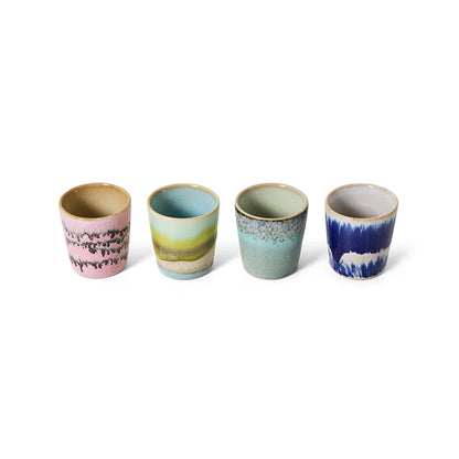 Set Of 4 70’s Ceramic Vibrance Egg Cups