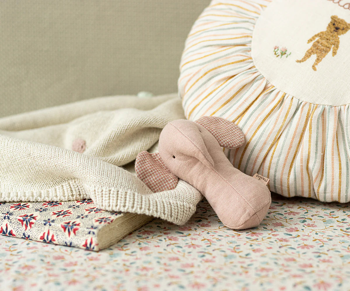 Lullaby Friends Elephant Rattle Rose