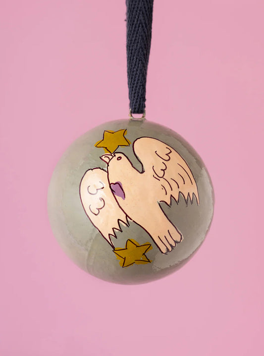 Dove Bauble: Grey