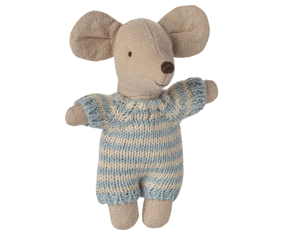 Baby Mouse In Carry Cot Blue