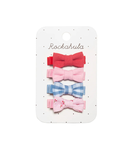 Cherry Gingham Mini Bow Set