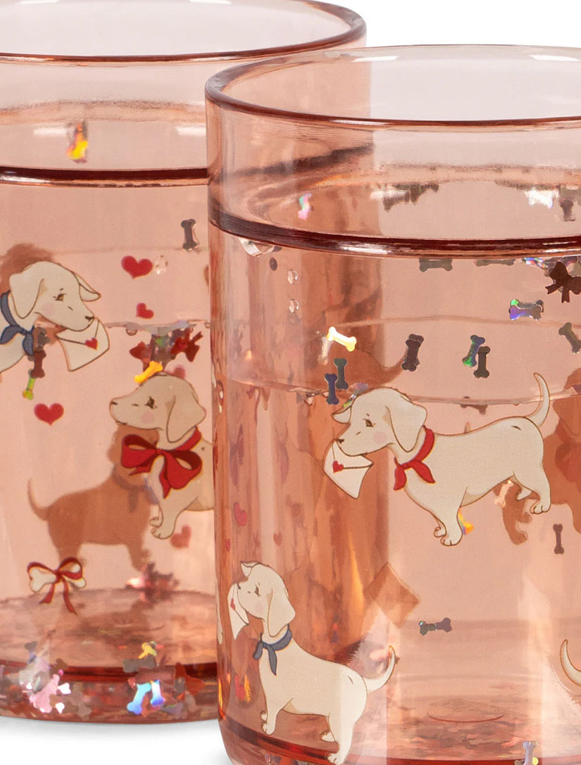 Glitter Cup: Woof Letter Rose