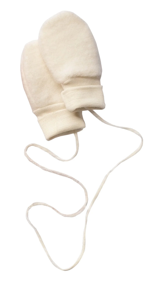 Wool Baby Mittens: Natural