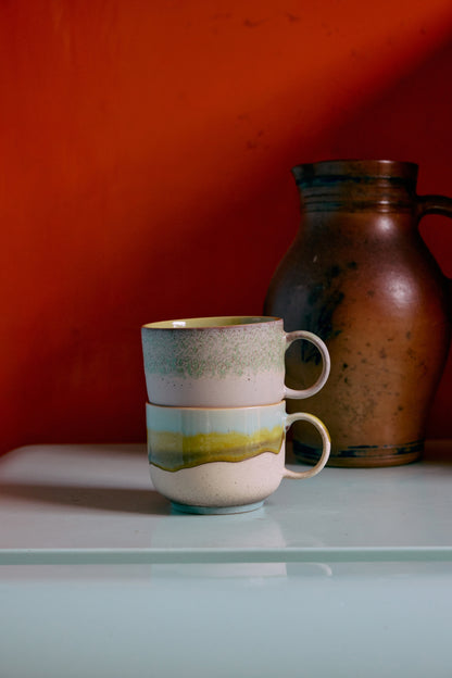 70’s Ceramics Set Of 2 Tea Cups - Neo