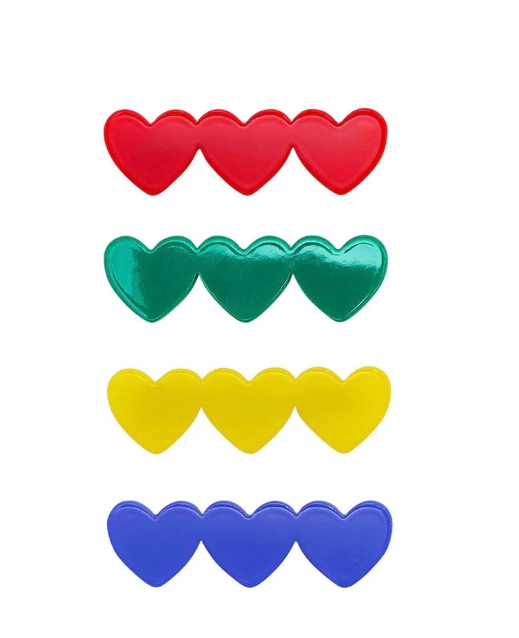 Heart Acetate Clips