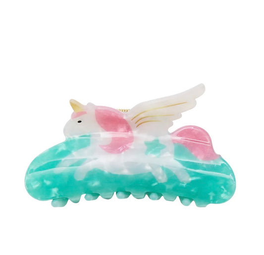Unicorn Acetate Claw Clip