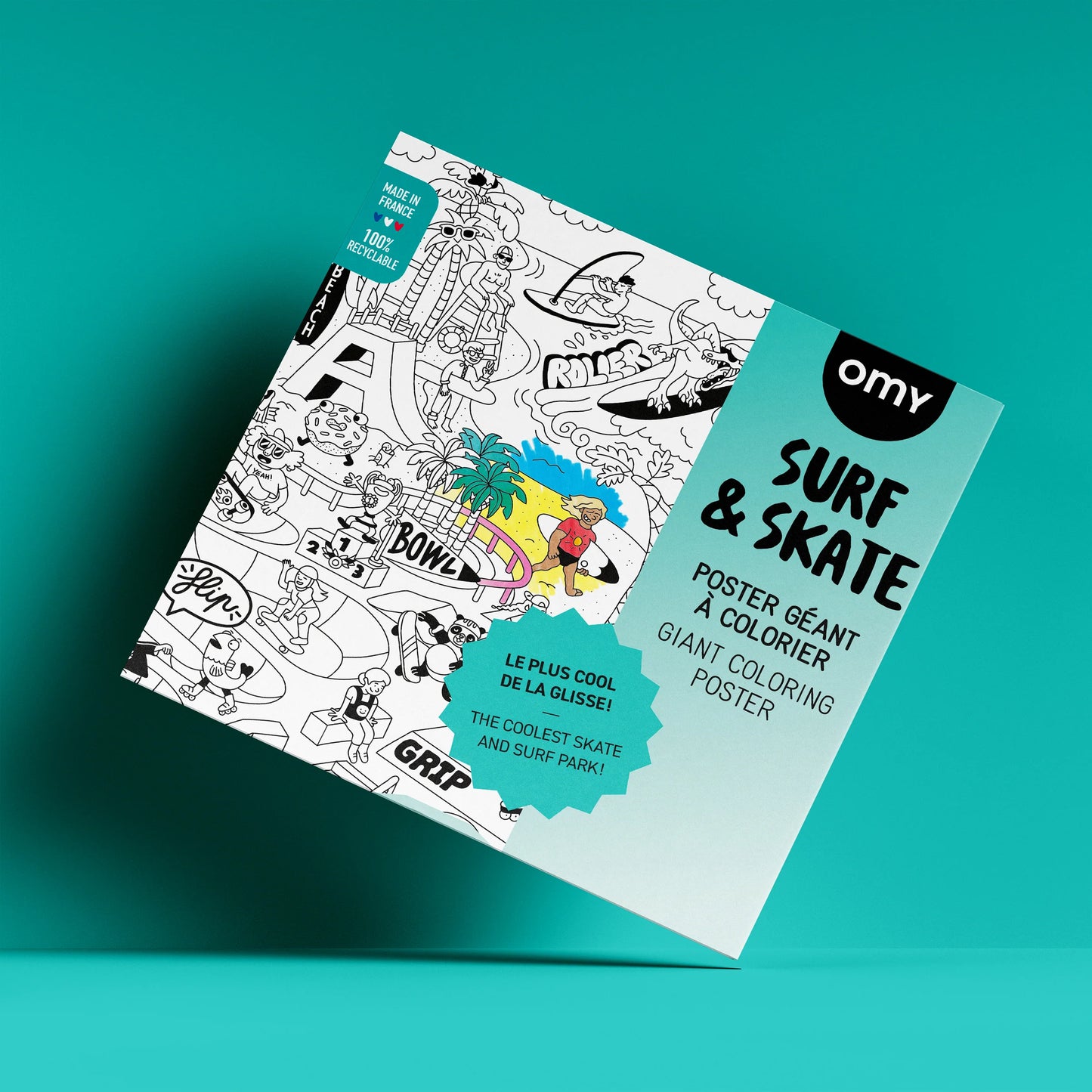 Giant Colouring Poster: Surf & Skate