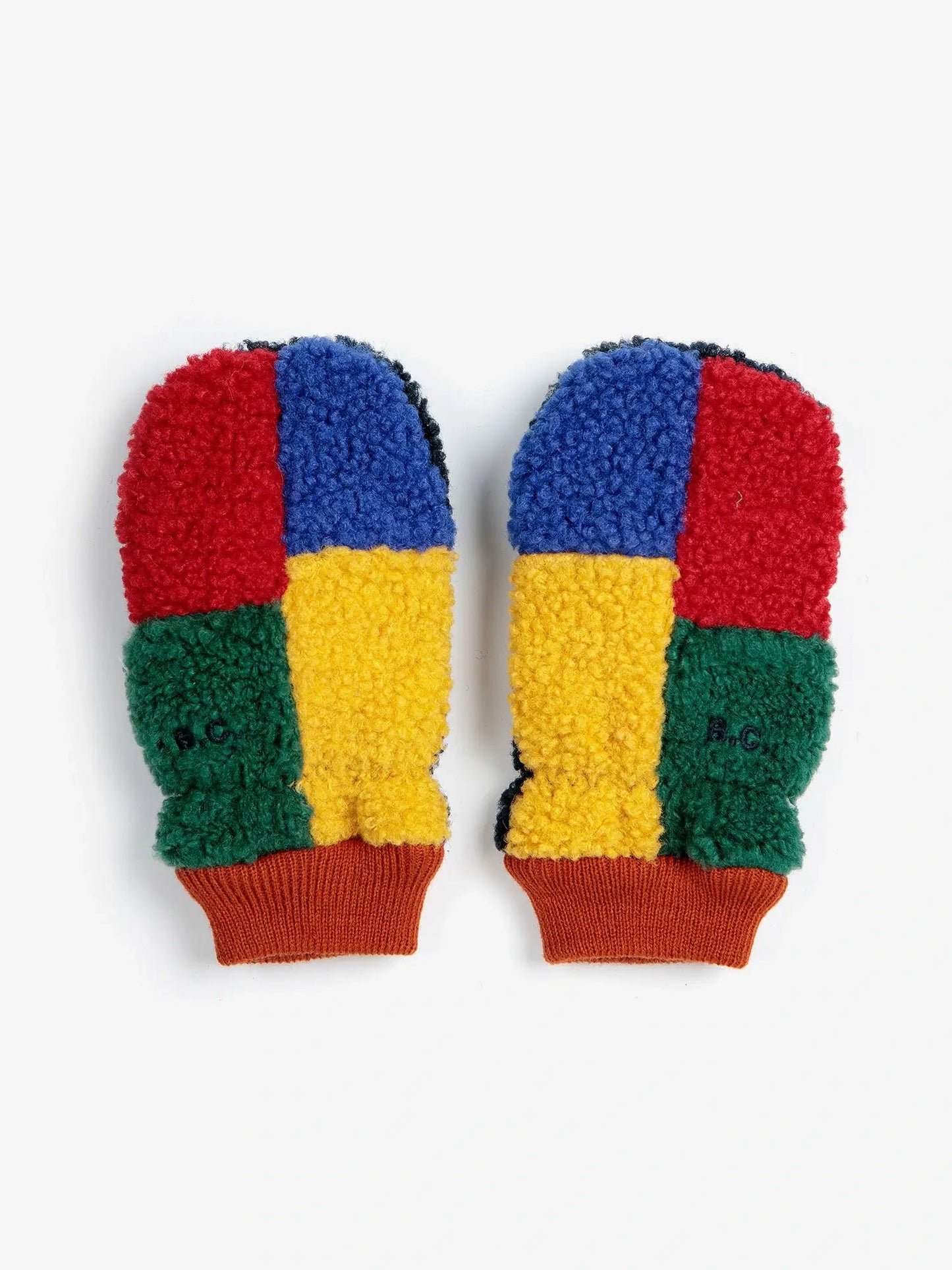 Colour Block Sheepskin Mittens