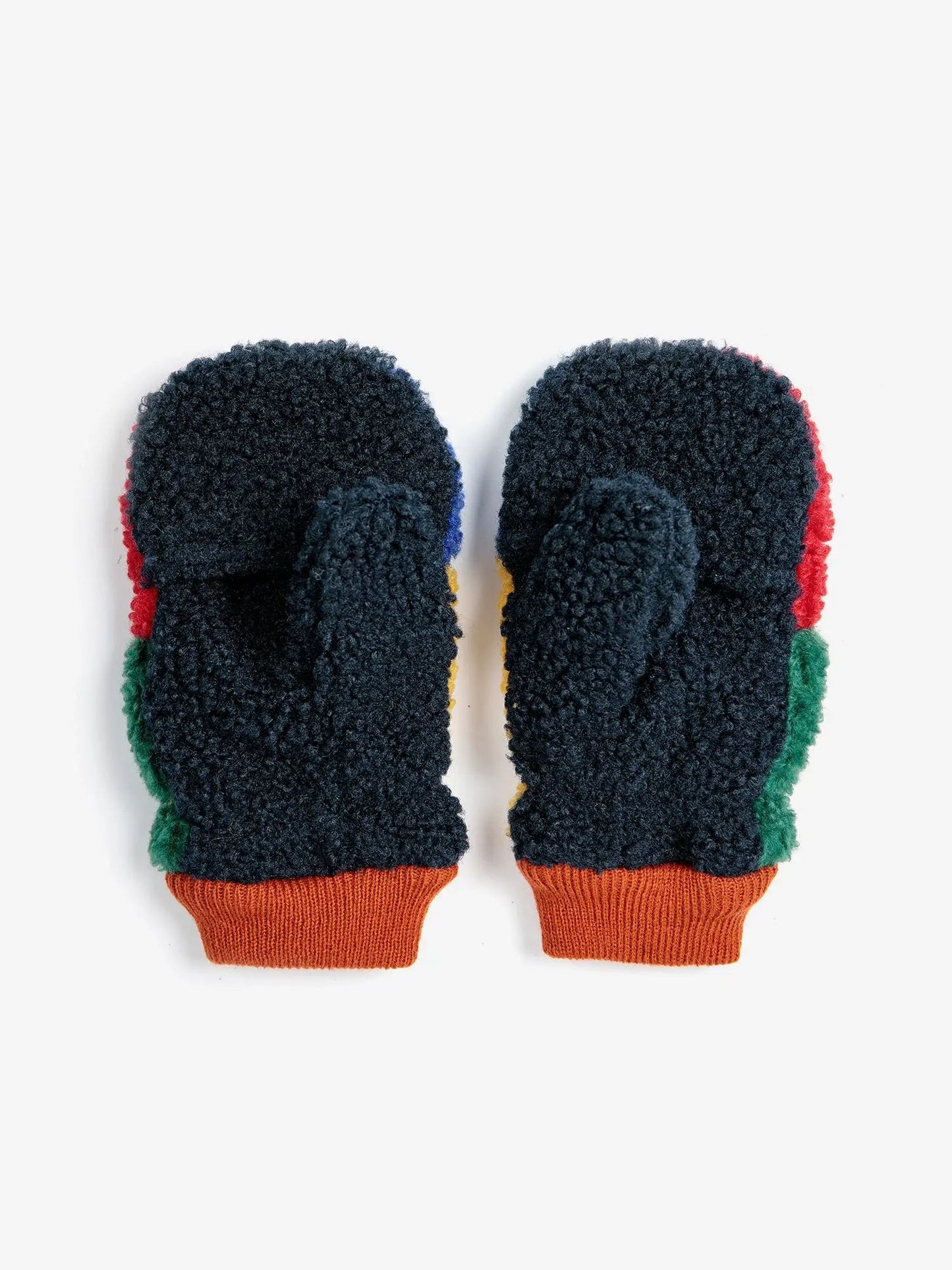 Colour Block Sheepskin Mittens