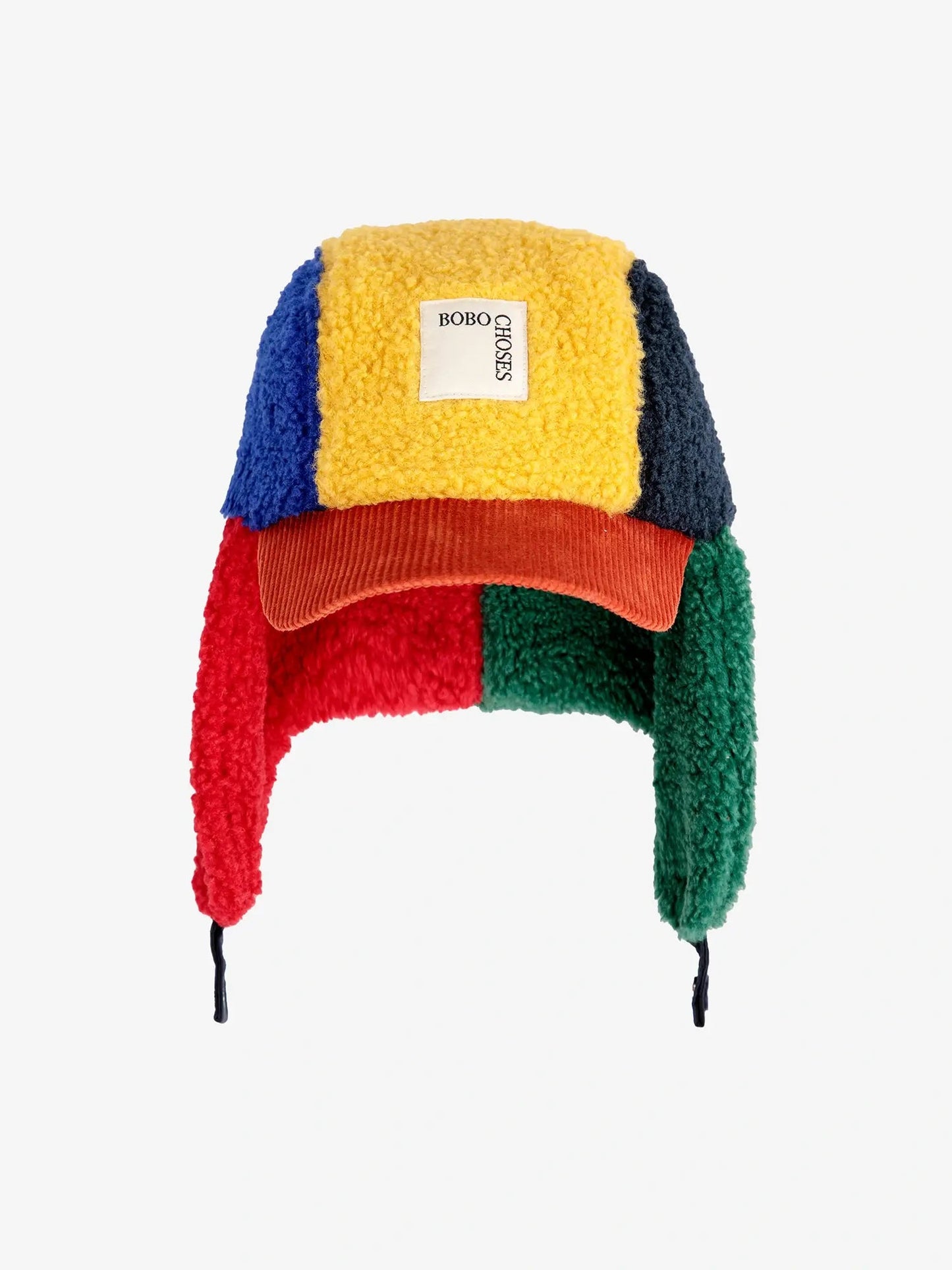 Colour Block Sheepskin Chapka Hat