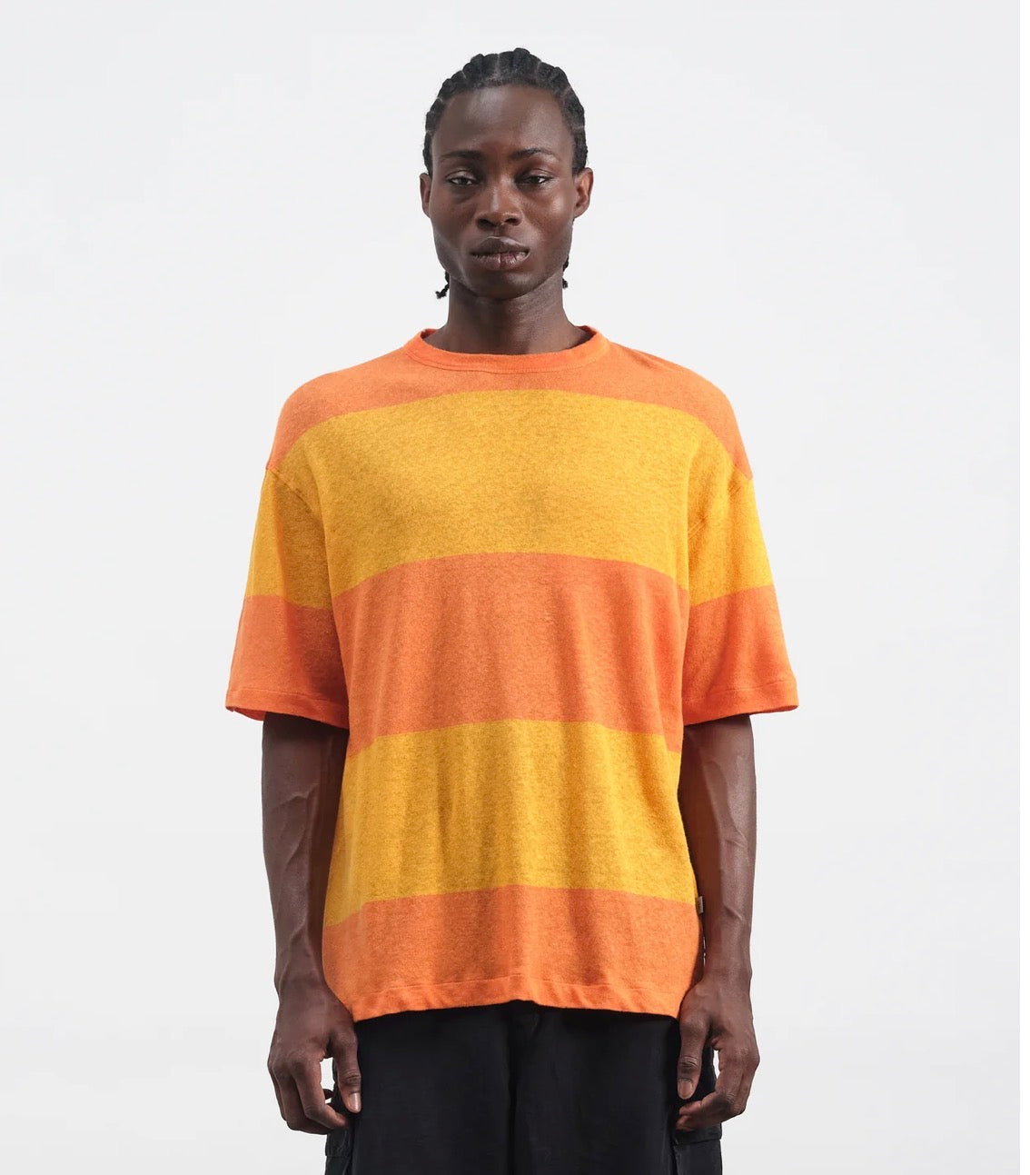 Triple Stripe Unisex T-Shirt Orang/ Yellow