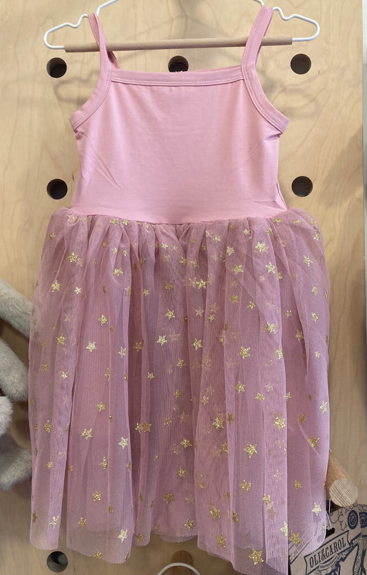 Vintage Pink & Gold Star Dress