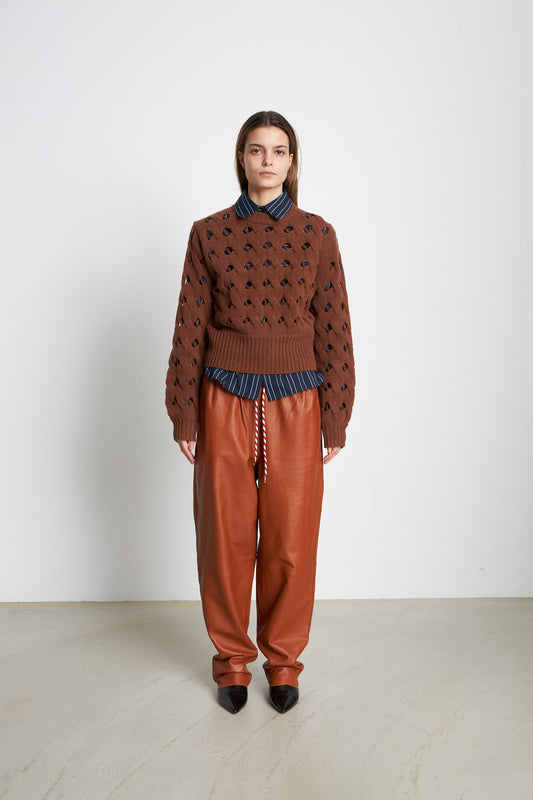 Knitted Sweater - Brown