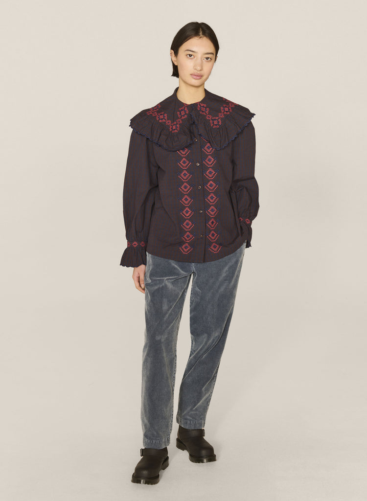 YMC Gingham Blossom Shirt