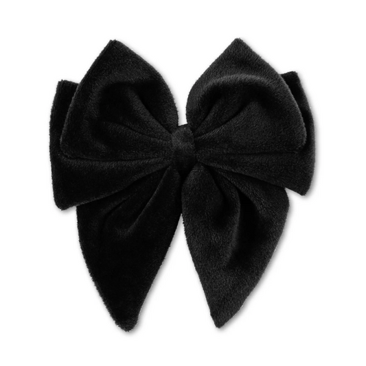 Velvet Bow Hair Clip - Black