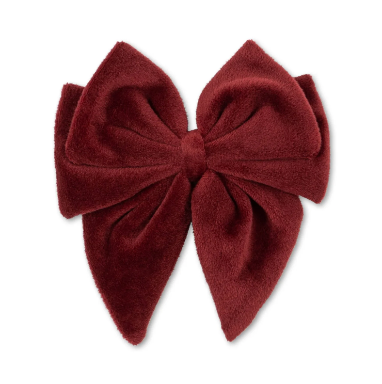 Velvet Bow Hair Clip - Red