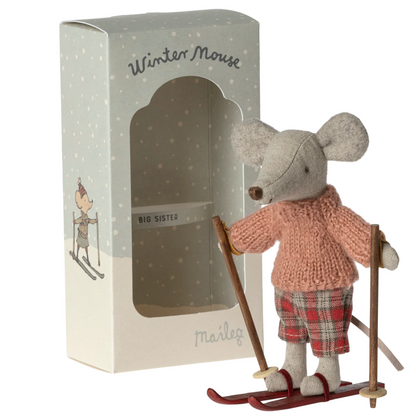 Big Sister Winter Mouse With Ski Set
