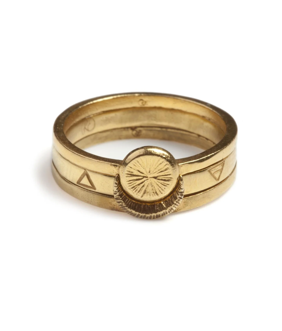Sun Moon Four Elements Rings Set Gold – W O R D