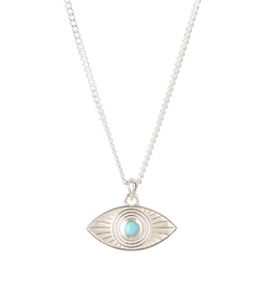 Rays of Light Pendant Silver - Turquoise