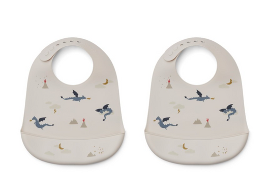 Pack Of  Tilda Silicone Bibs - Little Dragon