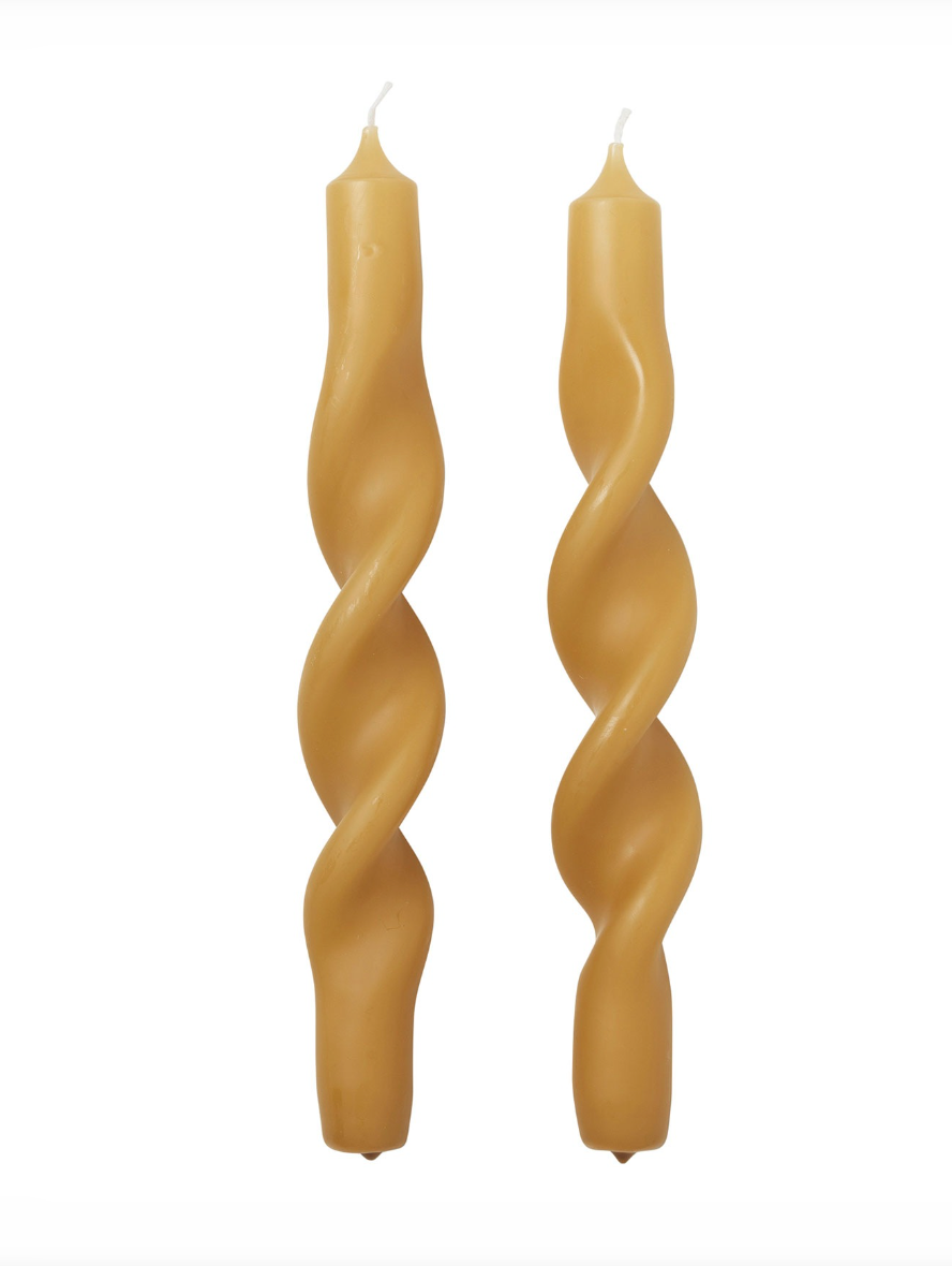 Twisted Candles - Golden Yellow
