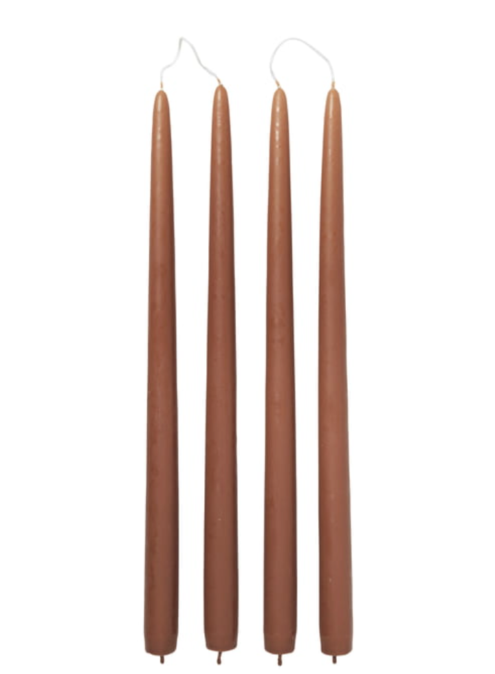 Smooth Tapered Candles - Terracotta