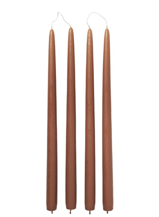 Smooth Tapered Candles - Terracotta