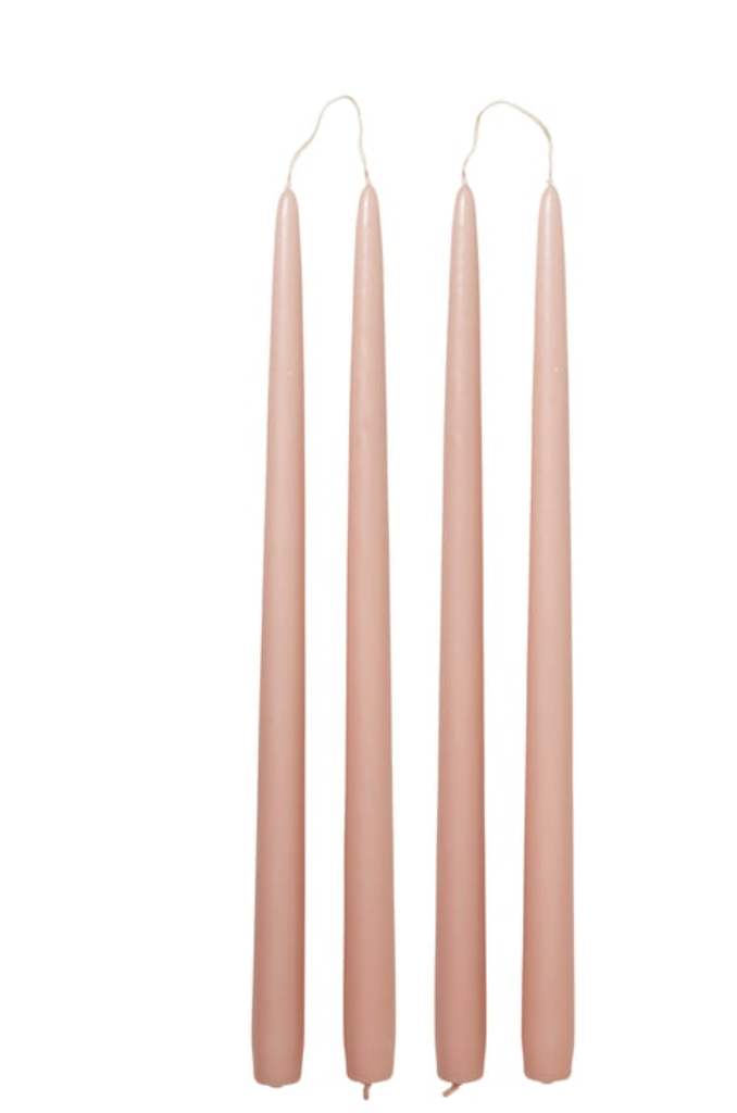 Smooth Tapered Candles - Peach Pink