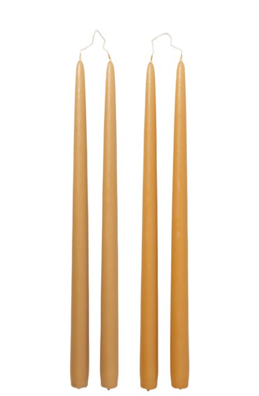 Smooth Tapered Candles - Golden Yellow