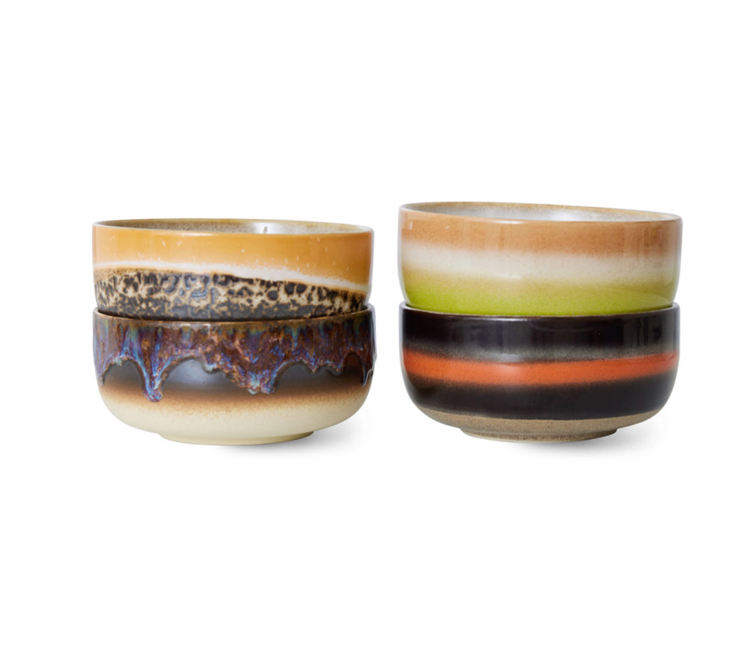 70’s Ceramic Humus Dessert Bowls Set of 4
