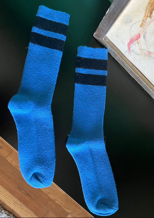 Grandpa  Varsity Socks - Blue/ Navy Stripe