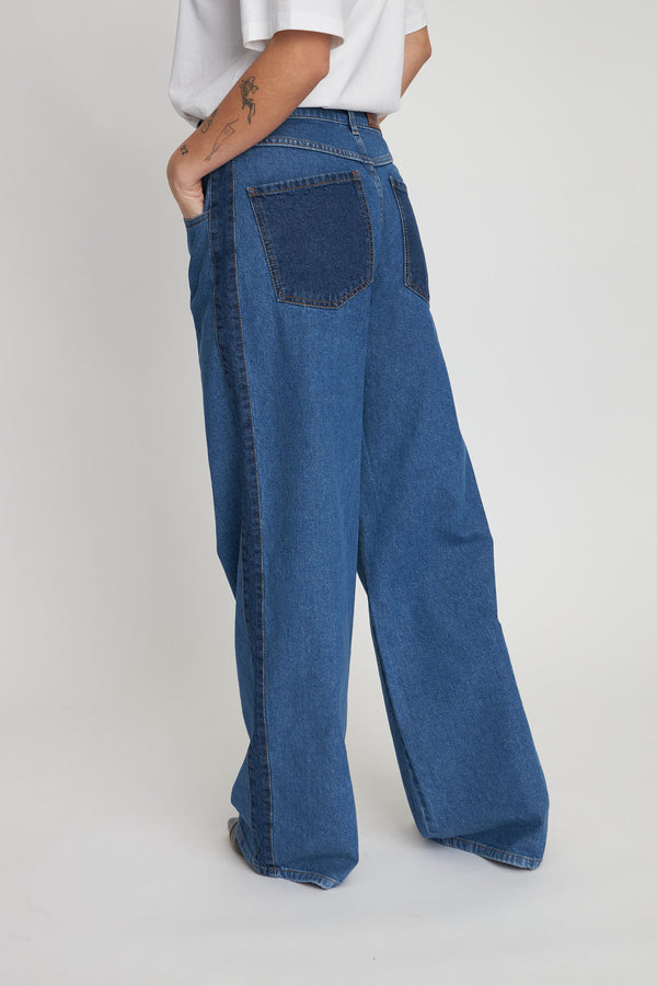 Two-Toned Denim Jeans