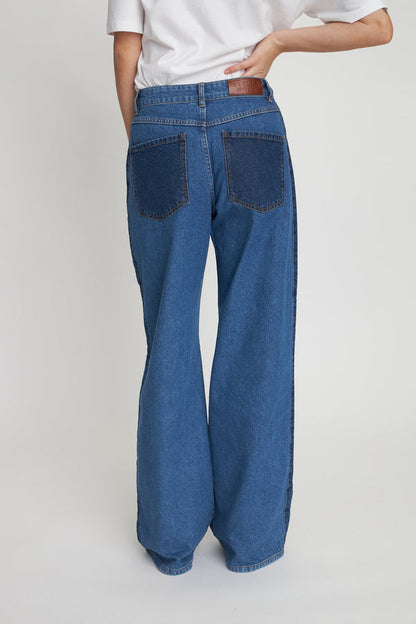 Two-Toned Denim Jeans