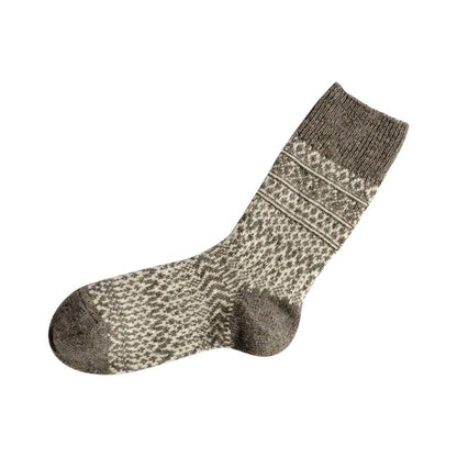 NK0101 Wool Jacquard Socks: Oatmeal / M (USM7-9/USW8-10/EUR40-43)