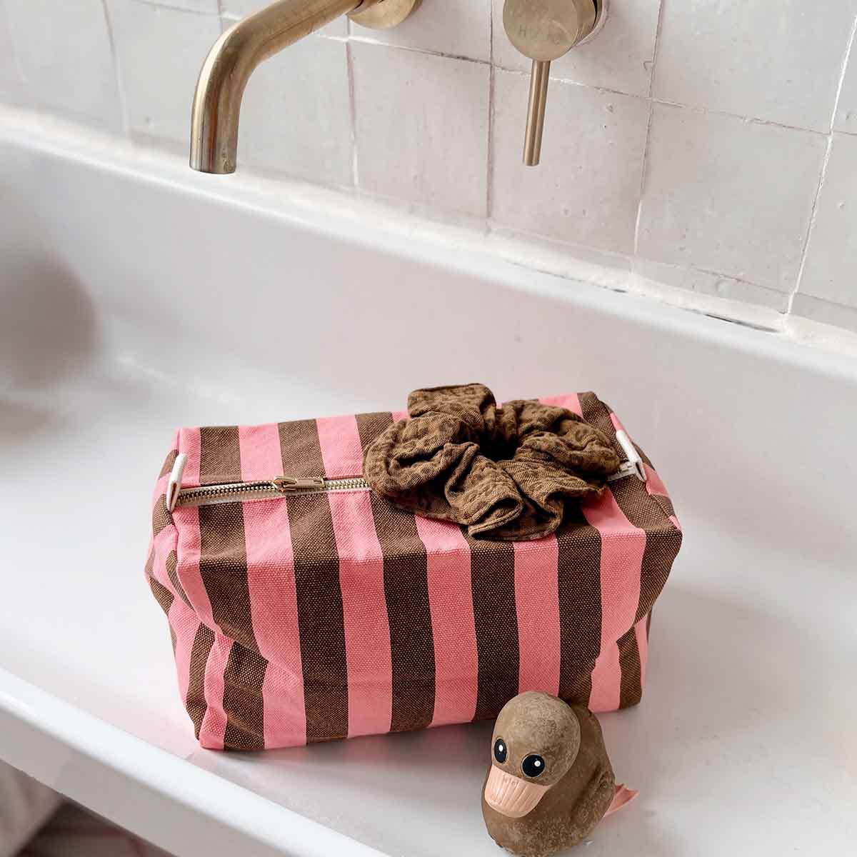 Vic Toiletry Bag -  Funky Pink & Olive